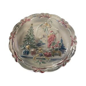 Festive Holiday Glass Plate “Christmas Joy”